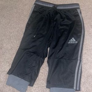 Grey and Black Medium 3 Quarter Adidas Shorts